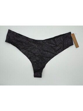 SKIMS Kim Kardashian Free Cut Thong Panty Onyx Foil Black PN-THG-0852 Women's 2X